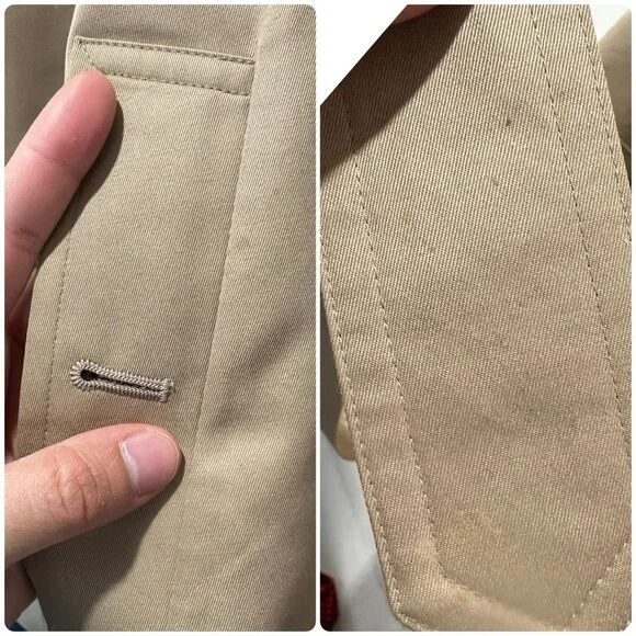 Sanyo Heavy Cotton Trench Coat Womens XS Brown Made in Japan Old Money Luxury - Picture 8 of 16